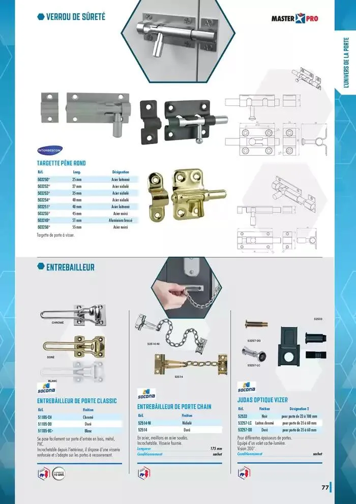 Guide Quincaillerie Serrurerie 2025 - 2026 du 1 avril au 1 avril 2026 - Catalogue page 79