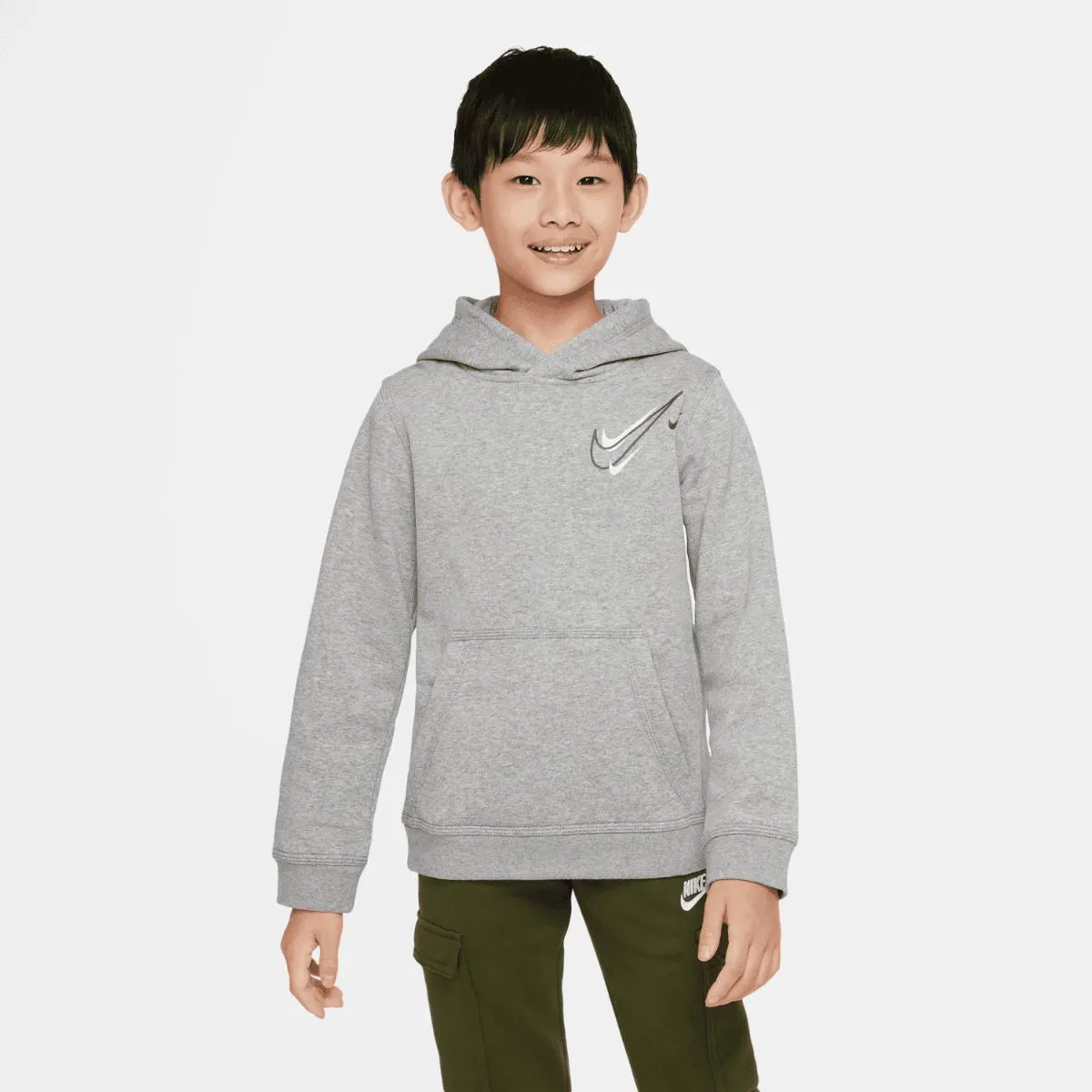 Nike Tech Fleece Junior Hoodie - Grey/Black/White