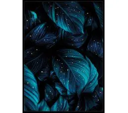 Toile 48x68 cm Jungle pois gold Bleu nuit