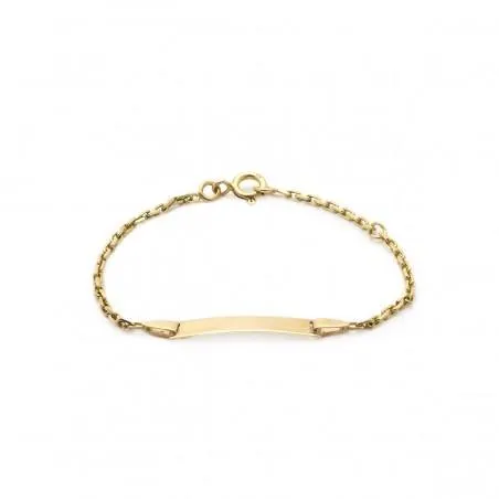 Gourmette identité bébé CARADOR en or 375/000 maille forçat