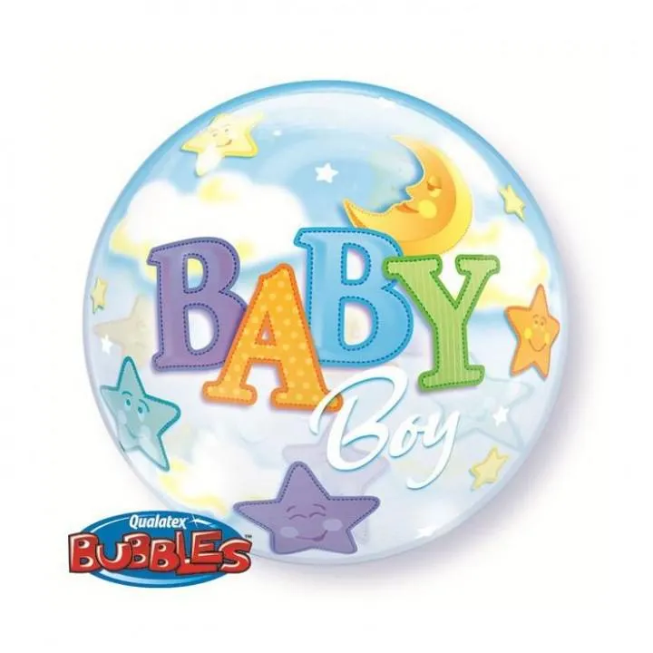 Ballon Bubble Bébé garçon 55 cm
