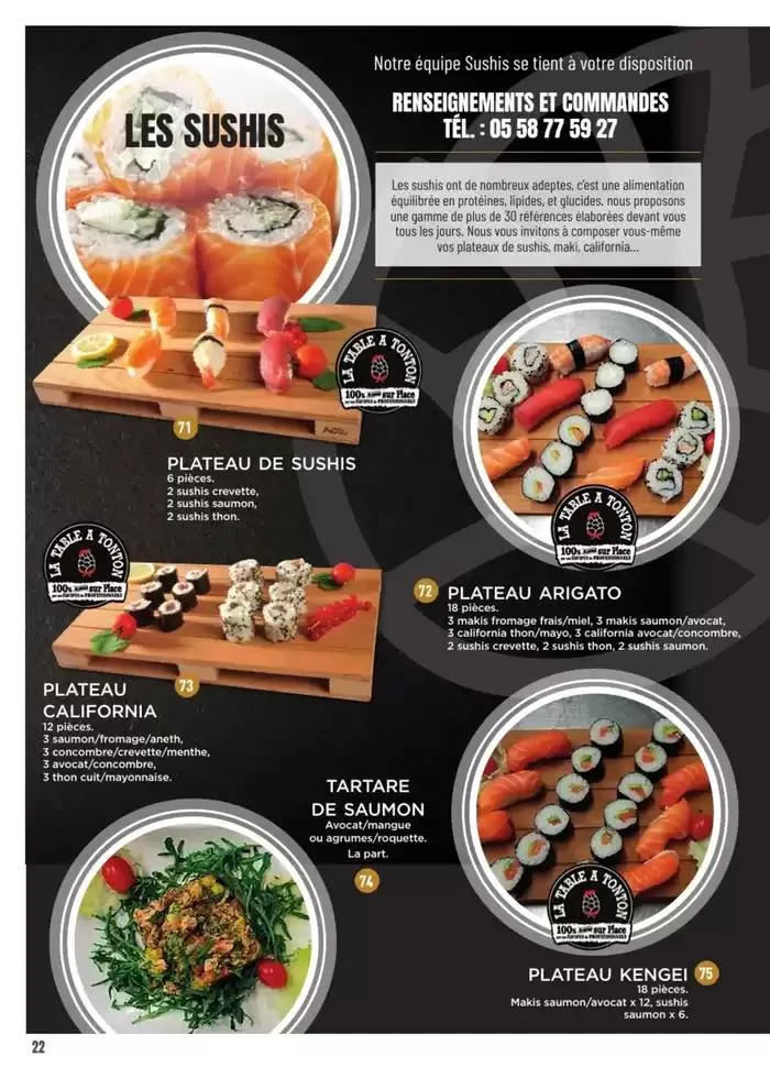 CARTE TRAITEUR PERMANENTE du 3 janvier au 31 décembre 2025 - Catalogue page 14