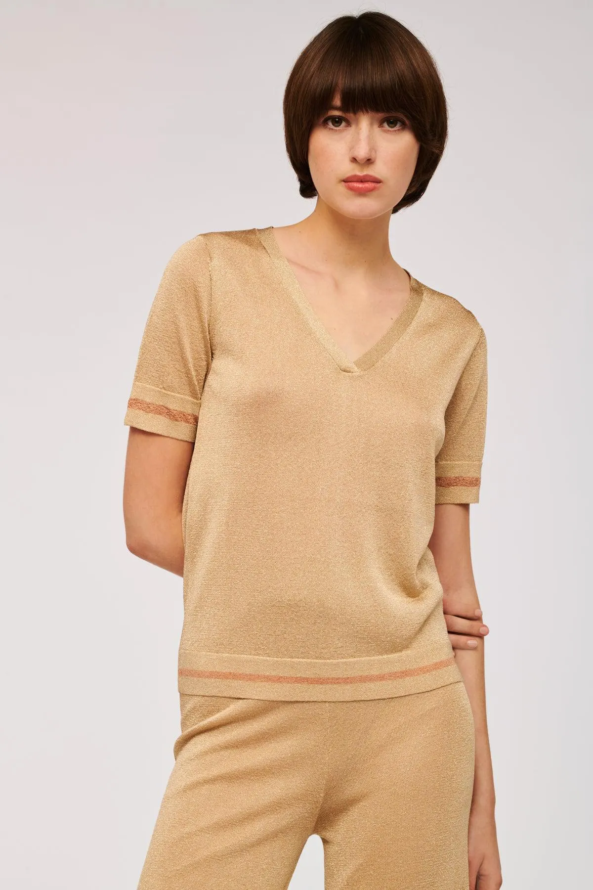 Top manches courtes en lurex