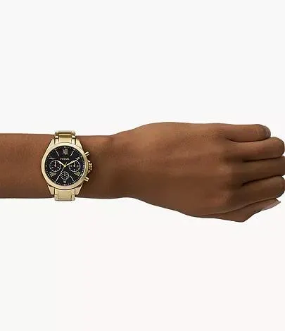 Coffret cadeau montre chronographe en acier inoxydable, dorée, pour Elle et Lui