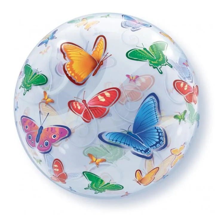 Ballon Bubble Papillons 55 cm