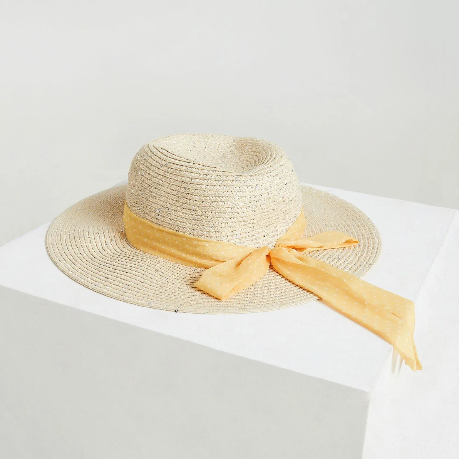 Chapeau paille pailletée femme