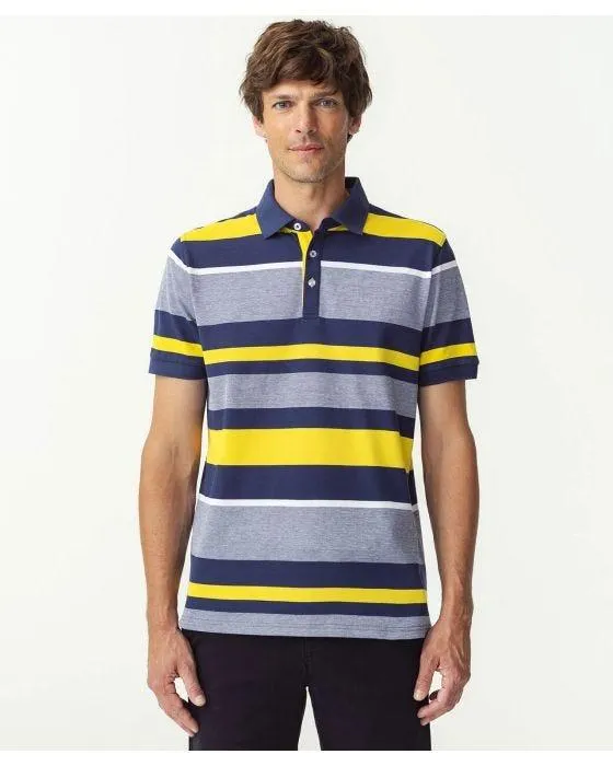Polo maille piquée rayé