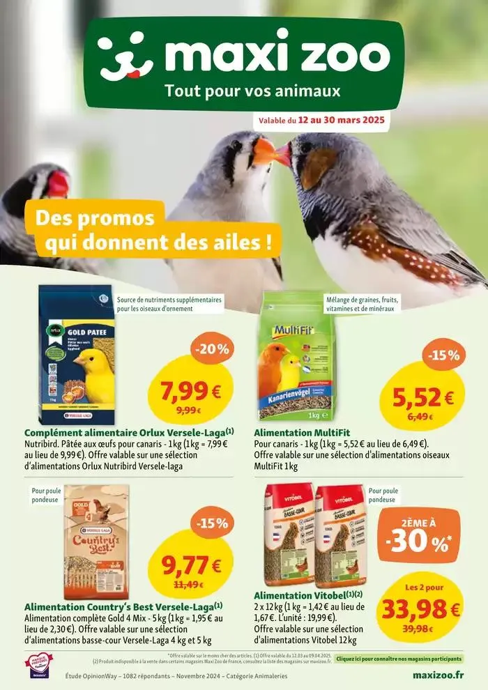Maxi Zoo, Tout pour vos animaux - Des promos qui donnent des ailes du 12 mars au 30 mars 2025 - Catalogue page 1
