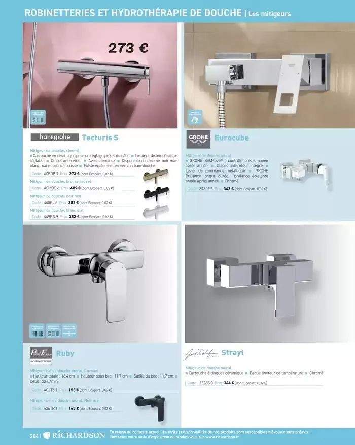 SALLE DE DE BAINS ET CARRELAGE 2025 du 11 avril au 31 décembre 2025 - Catalogue page 206