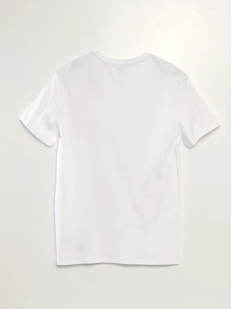 Camiseta con cuello de pico - blanco
