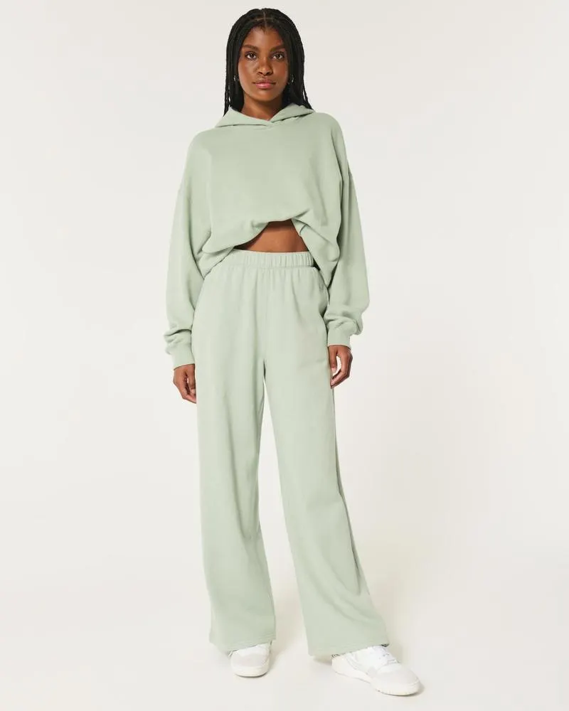 Hollister Feel Good Fleece Wide-Leg Pants