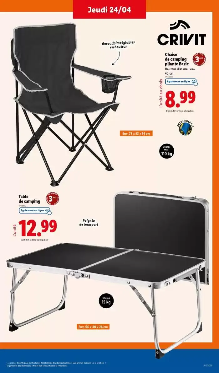 Ne manquez pas les ventes de jardinage et textile ce jeudi chez Lidl du 21 avril au 24 avril 2025 - Catalogue page 35