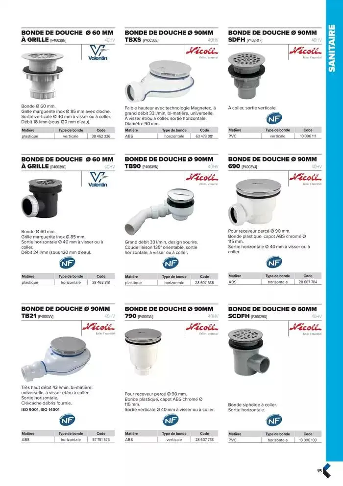 Catalogue génie climatique & sanitaire | Édition 2024-2025 du 2 octobre au 31 décembre 2025 - Catalogue page 15