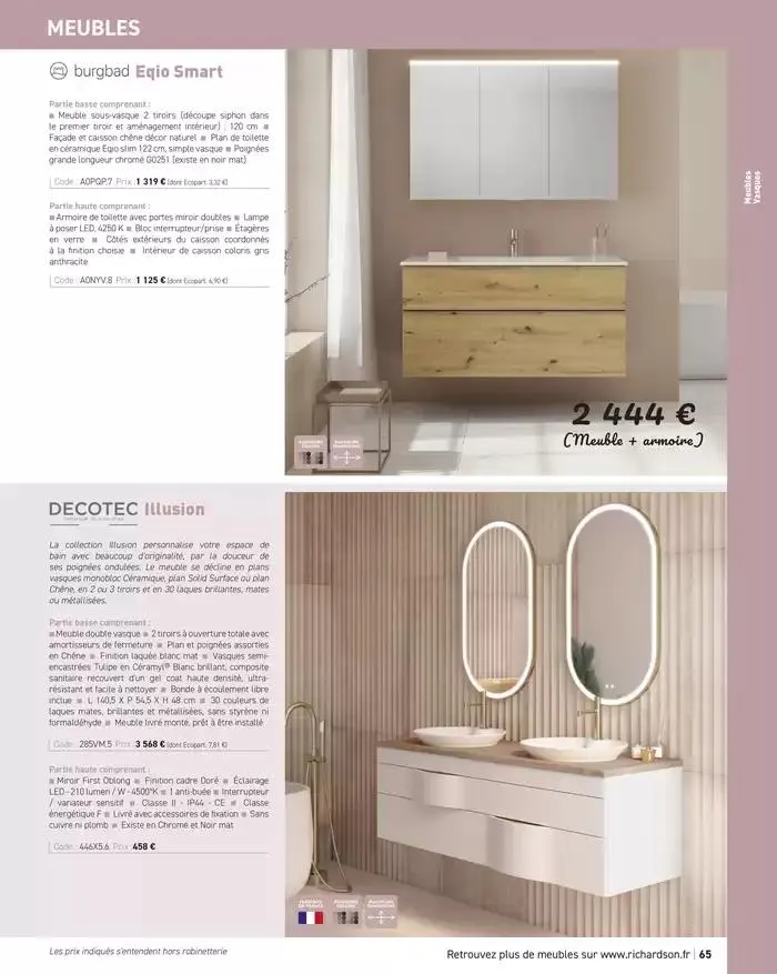 SALLE DE DE BAINS ET CARRELAGE 2025 du 11 avril au 31 décembre 2025 - Catalogue page 67