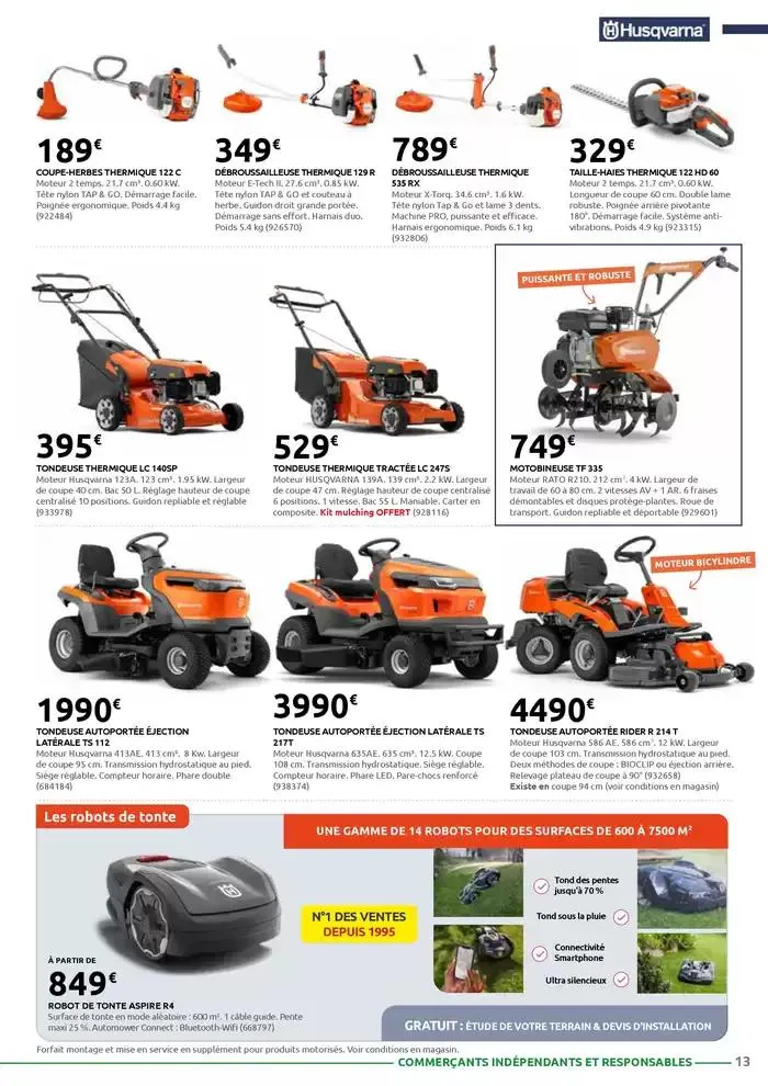 MOTOCULTURE - JARDINAGE - BRICOLAGE - DROGUERIE - ANIMALERIE du 3 mars au 29 mars 2025 - Catalogue page 13
