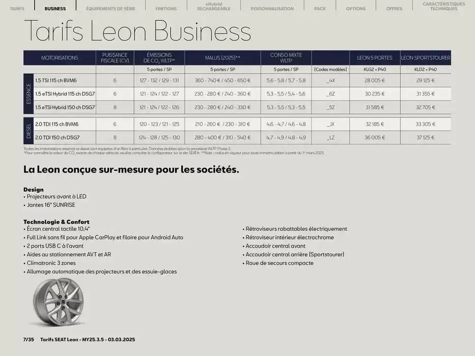 SEAT Leon 5 portes du 5 mars au 5 mars 2026 - Catalogue page 7