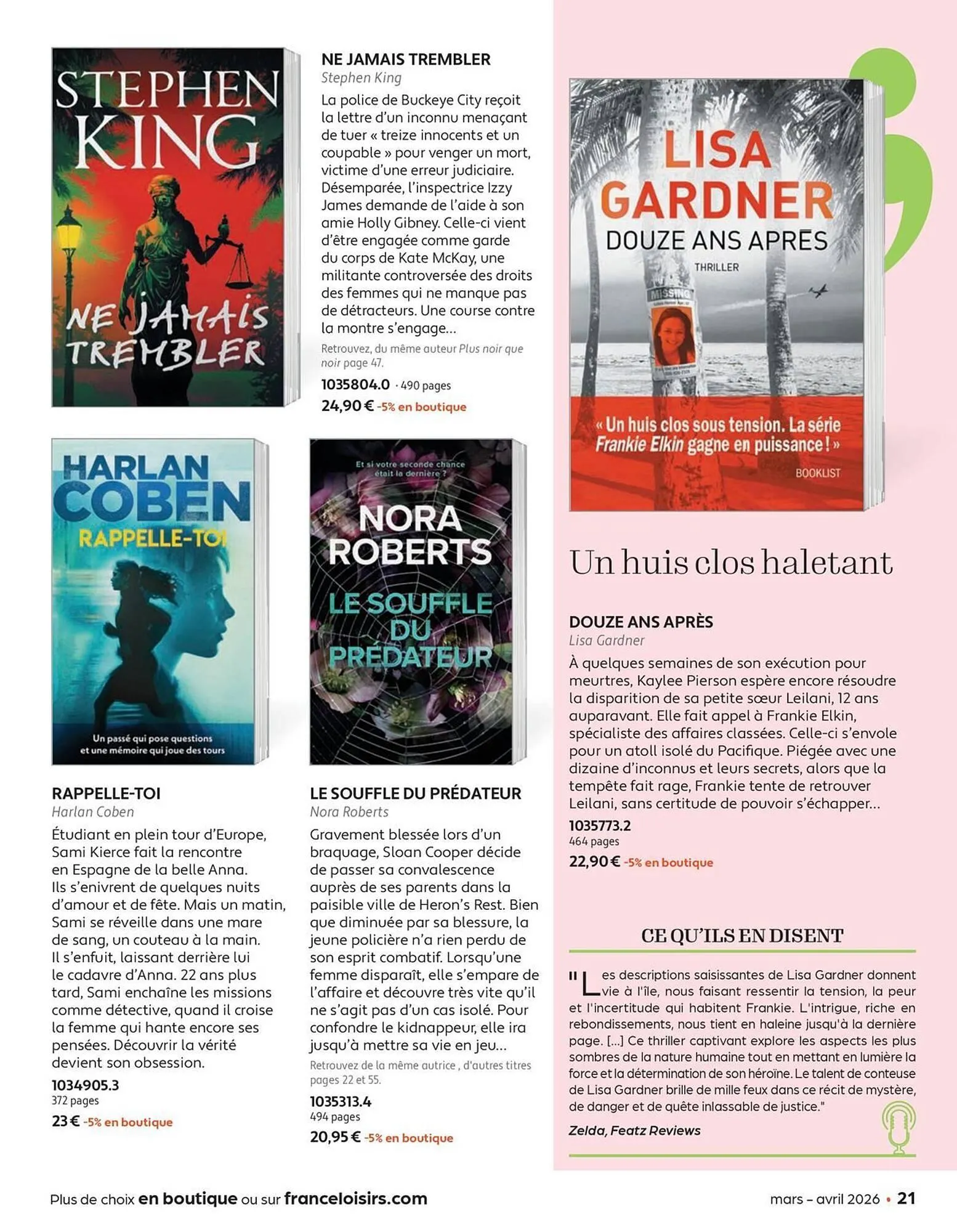 Catalogue France Loisirs du 2 mars au 30 avril 2026 - Catalogue page 21