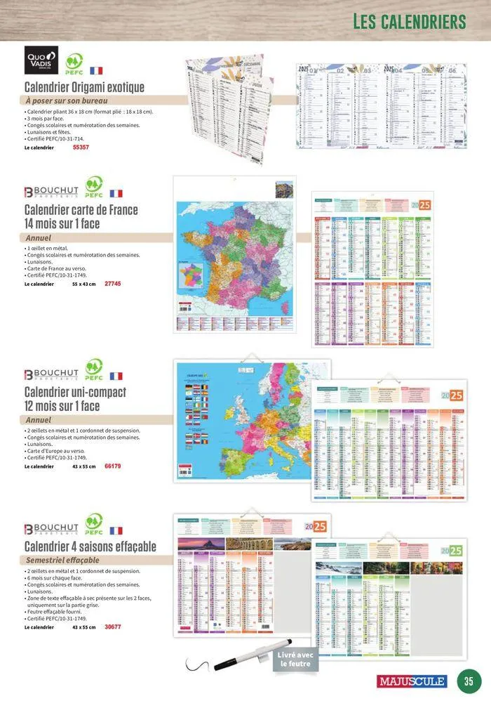 Les Agendas et Calendriers 2025 du 23 mai au 31 décembre 2025 - Catalogue page 35