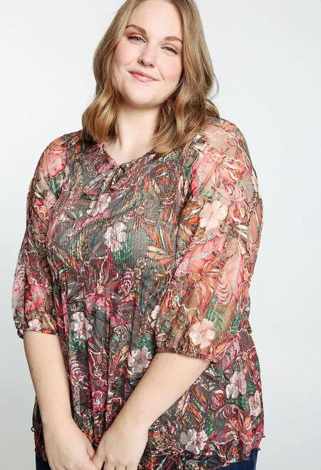 Tunique en dentelle plissée