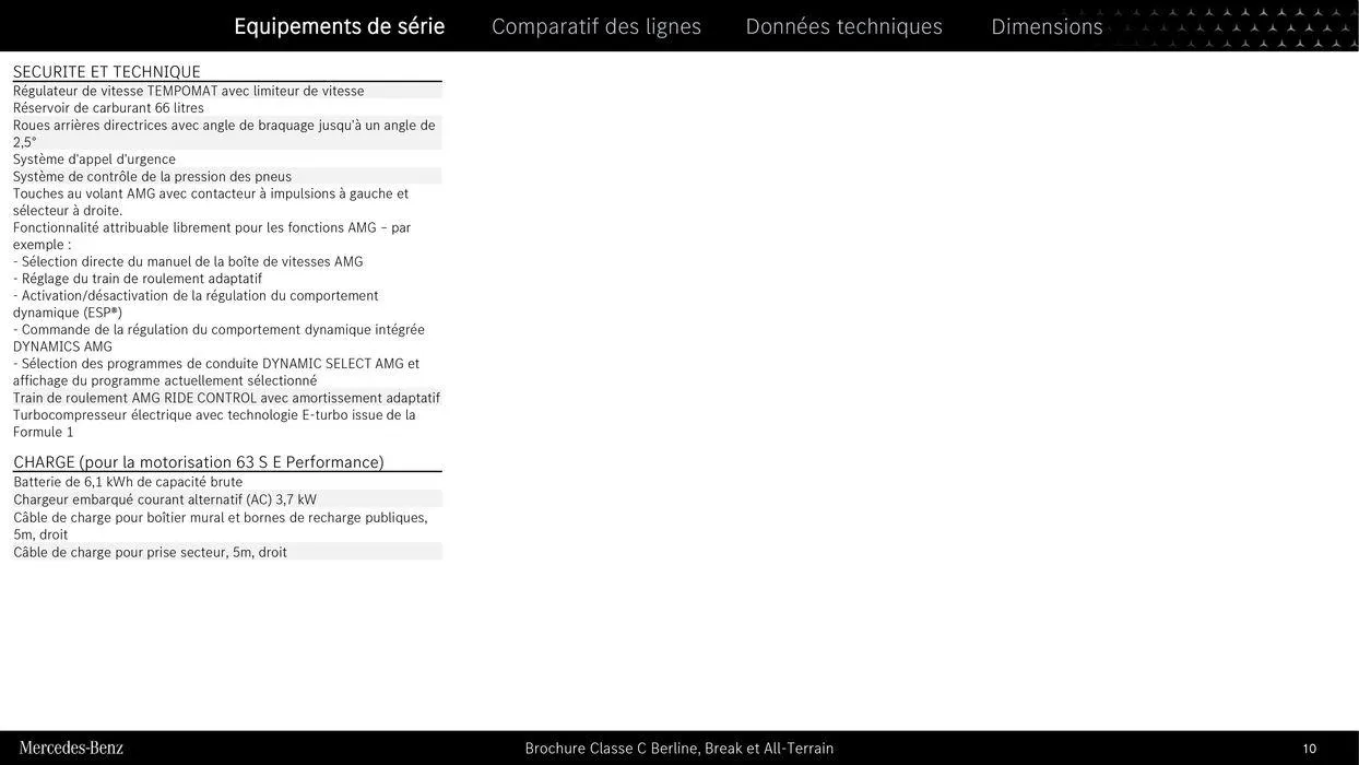 Classe C Berline, Break et All Terrain du 9 septembre au 31 août 2025 - Catalogue page 10