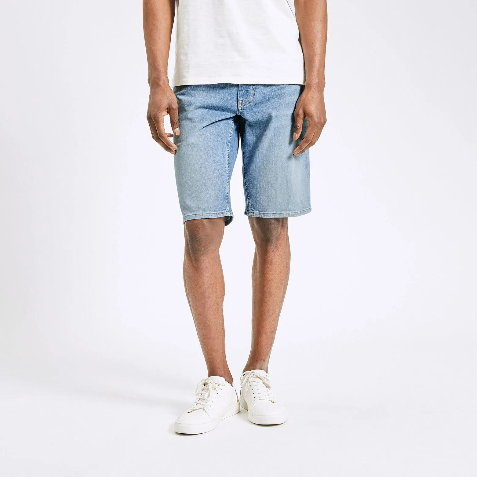 Bermuda en jean en coton recyclé - Bleu moyen