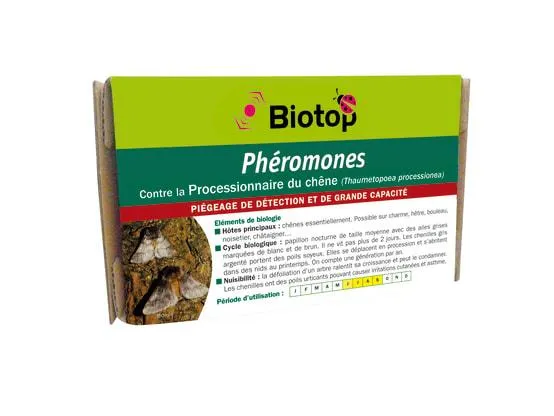 Phéromone chenille processionnaire du chêne pour piégeage des adultes boîte de 2 capsules - BIOTOP