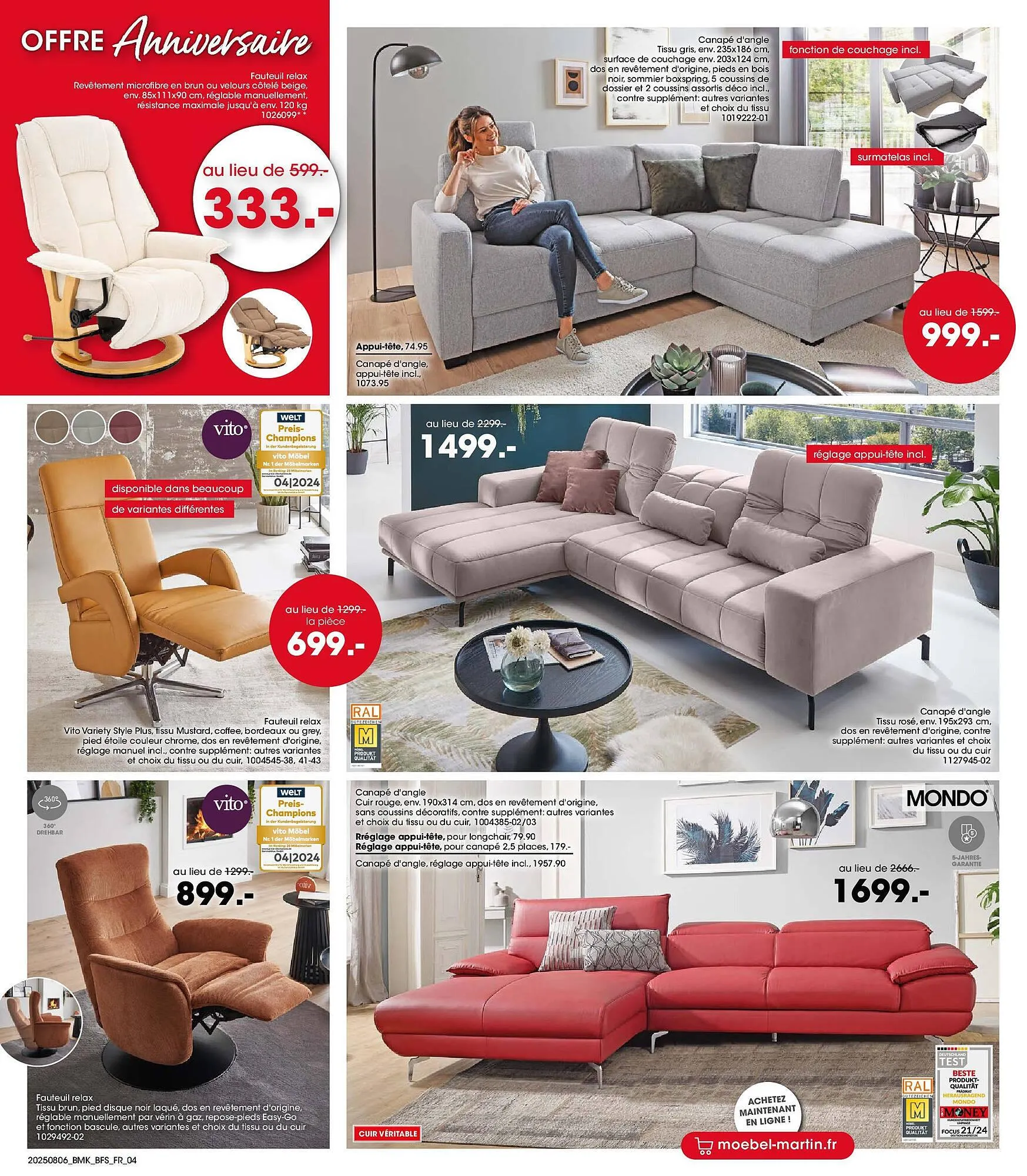 Catalogue Möbel Martin du 5 août au 19 août 2025 - Catalogue page 4