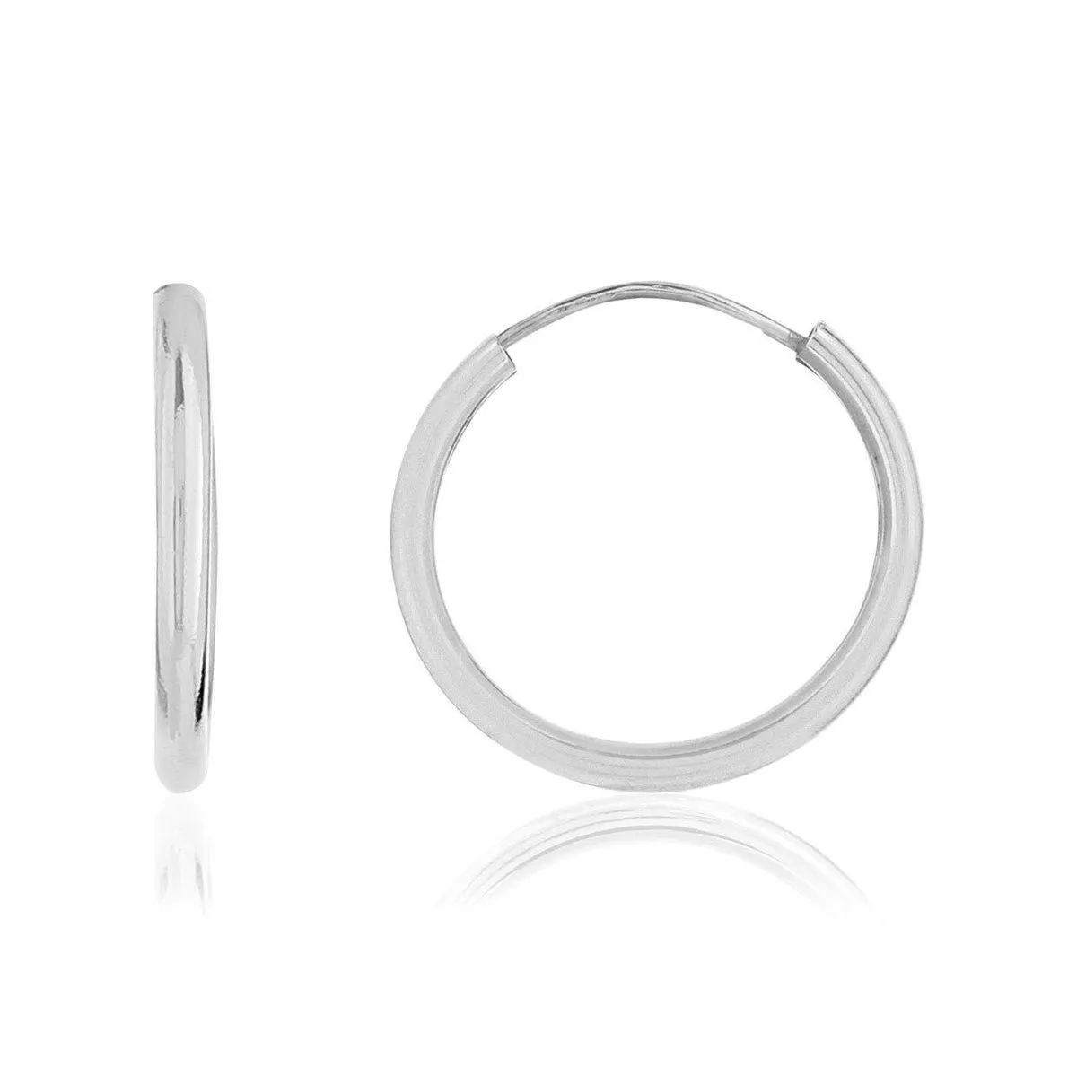 Créoles or blanc 375 15 mm