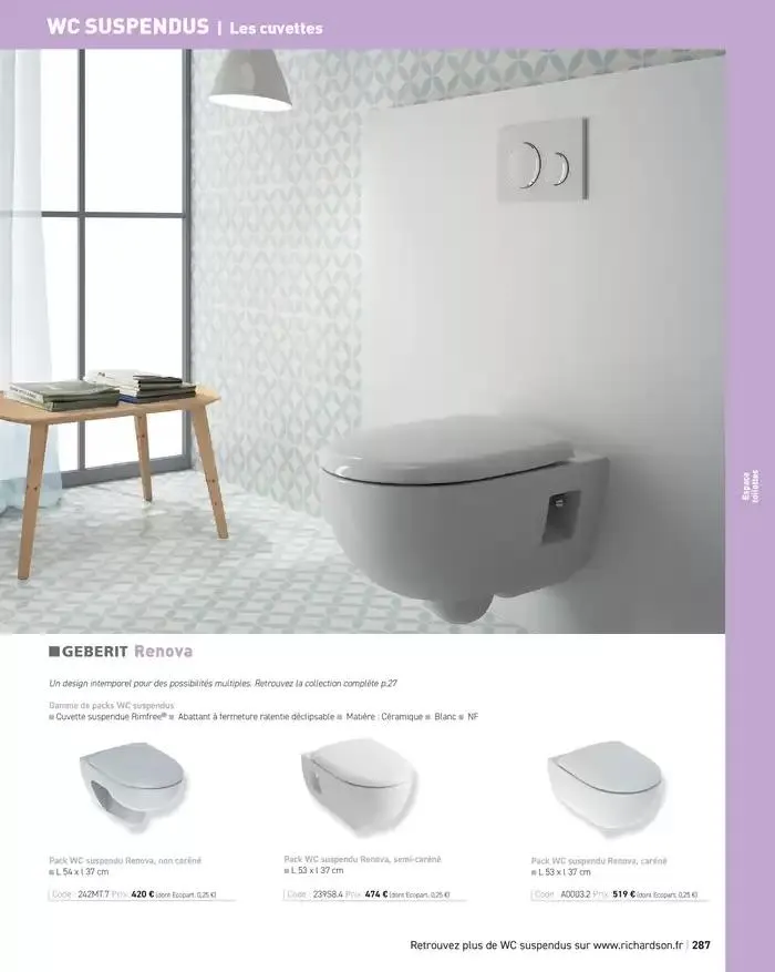 SALLE DE DE BAINS ET CARRELAGE 2025 du 11 avril au 31 décembre 2025 - Catalogue page 289