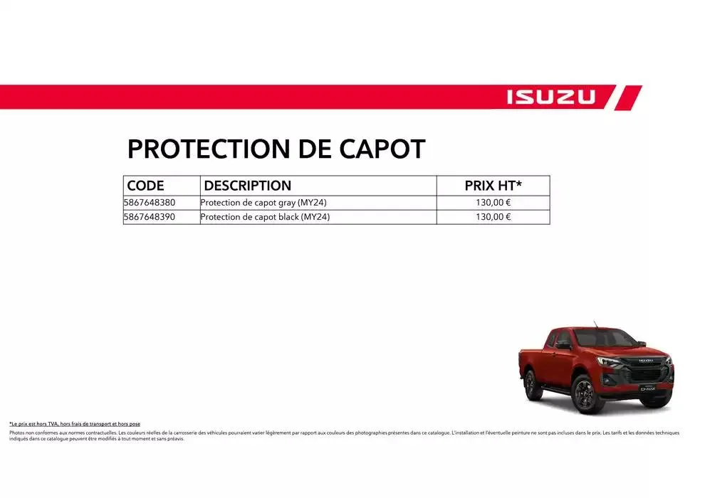 ISUZU SPACE N60B Accessoires du 15 octobre au 15 octobre 2025 - Catalogue page 70