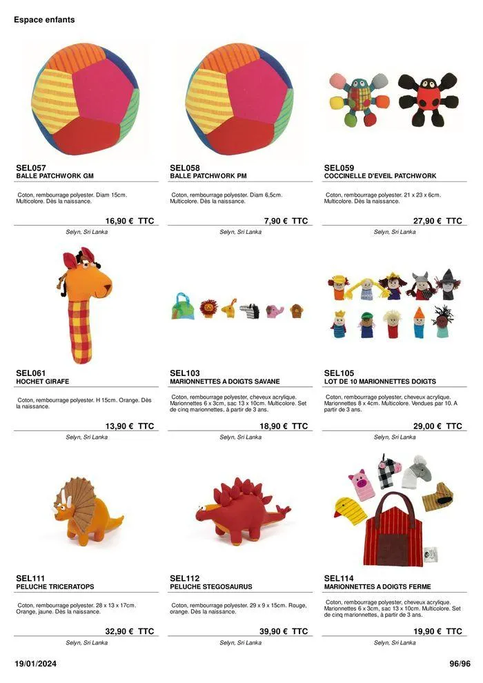 ARTISANAT . DéCORATION . MODE . JOUETS du 9 février au 31 août 2024 - Catalogue page 98