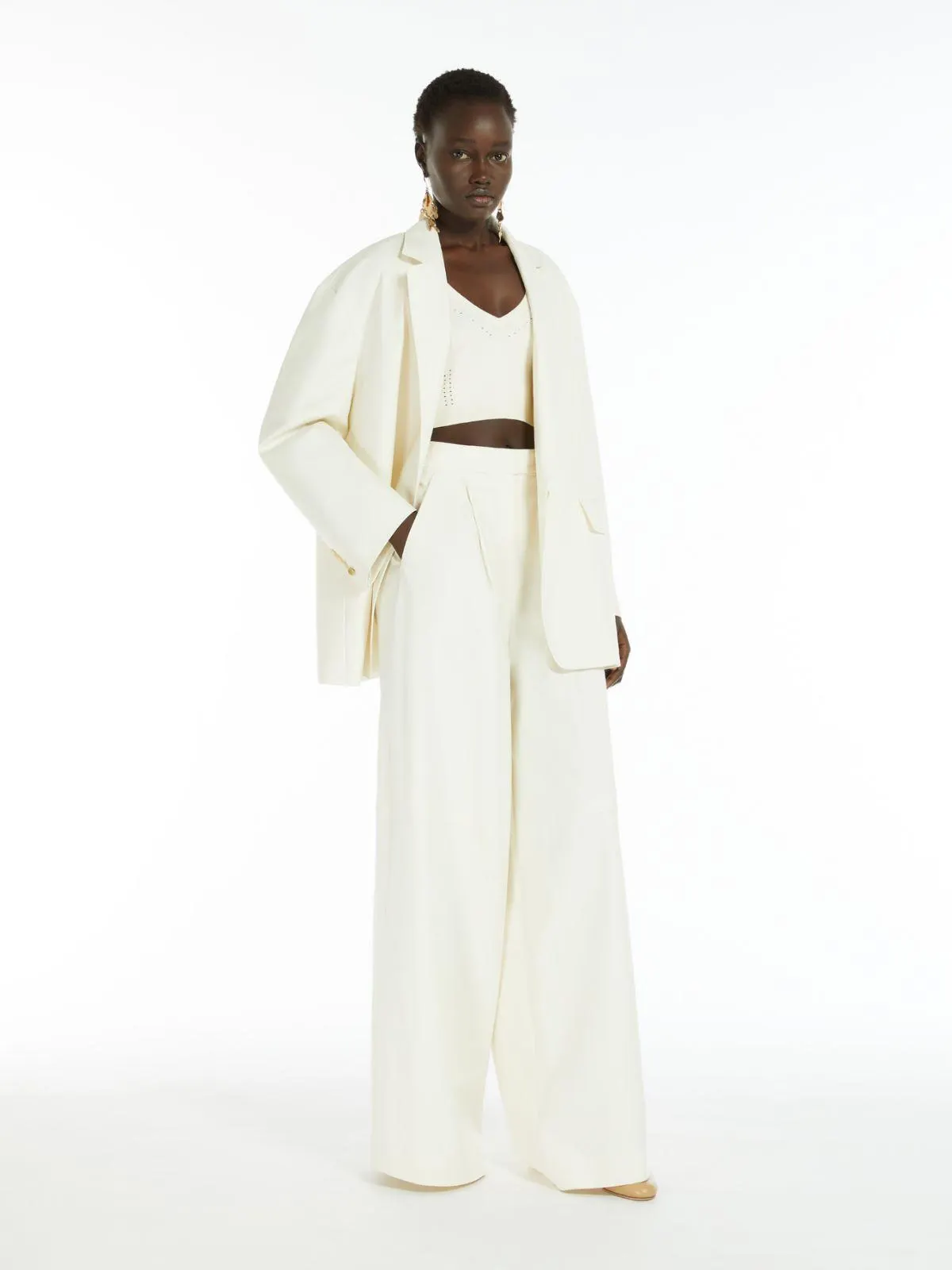 Oversize blazer in cotton canvas