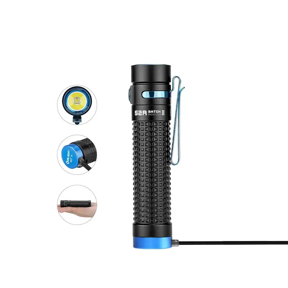 Olight S2R Baton II - Lampe de Poche Puissante Rechargeable