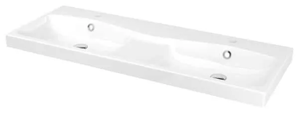 Plan double vasques à encastrer en résine "Mila" L.120 x H.12 x P.45 cm - GoodHome