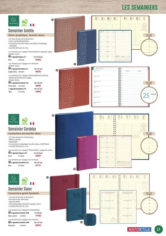 Les Agendas et Calendriers 2025 du 23 mai au 31 décembre 2025 - Catalogue page 17