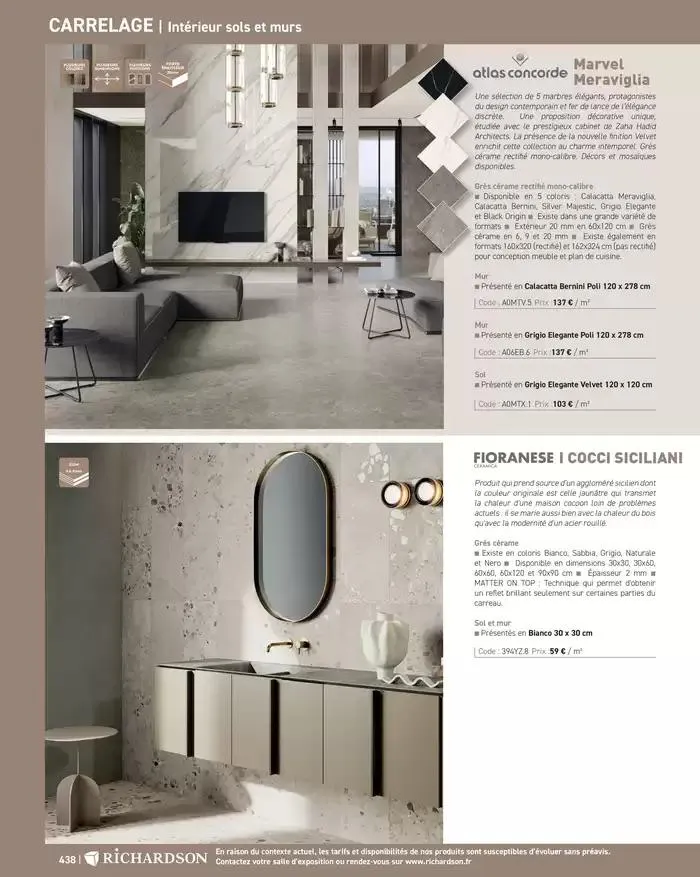 SALLE DE DE BAINS ET CARRELAGE 2025 du 11 avril au 31 décembre 2025 - Catalogue page 440