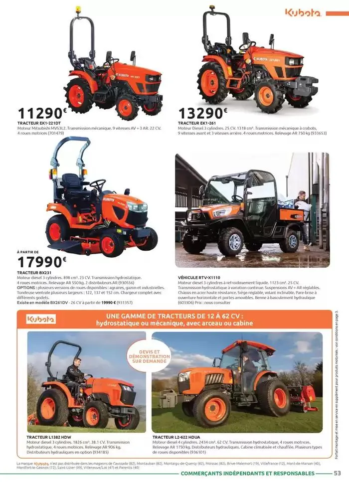 Motoculture et remorques du 1 mars au 31 mai 2025 - Catalogue page 53