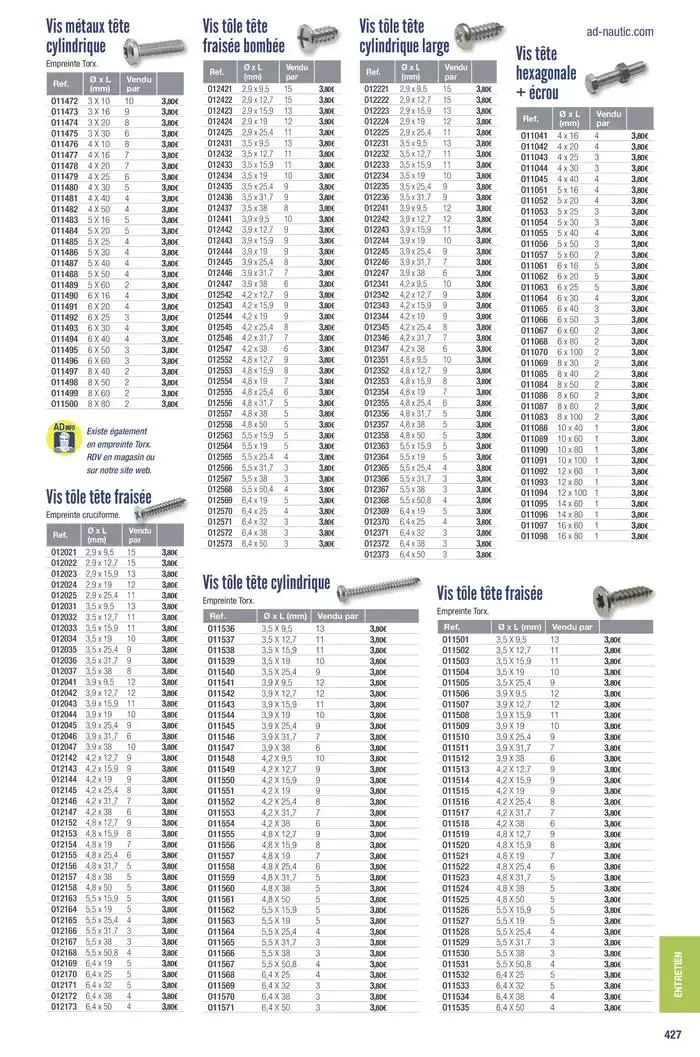 Catalogue Accastillage Diffusion 2025 du 1 janvier au 31 décembre 2025 - Catalogue page 429