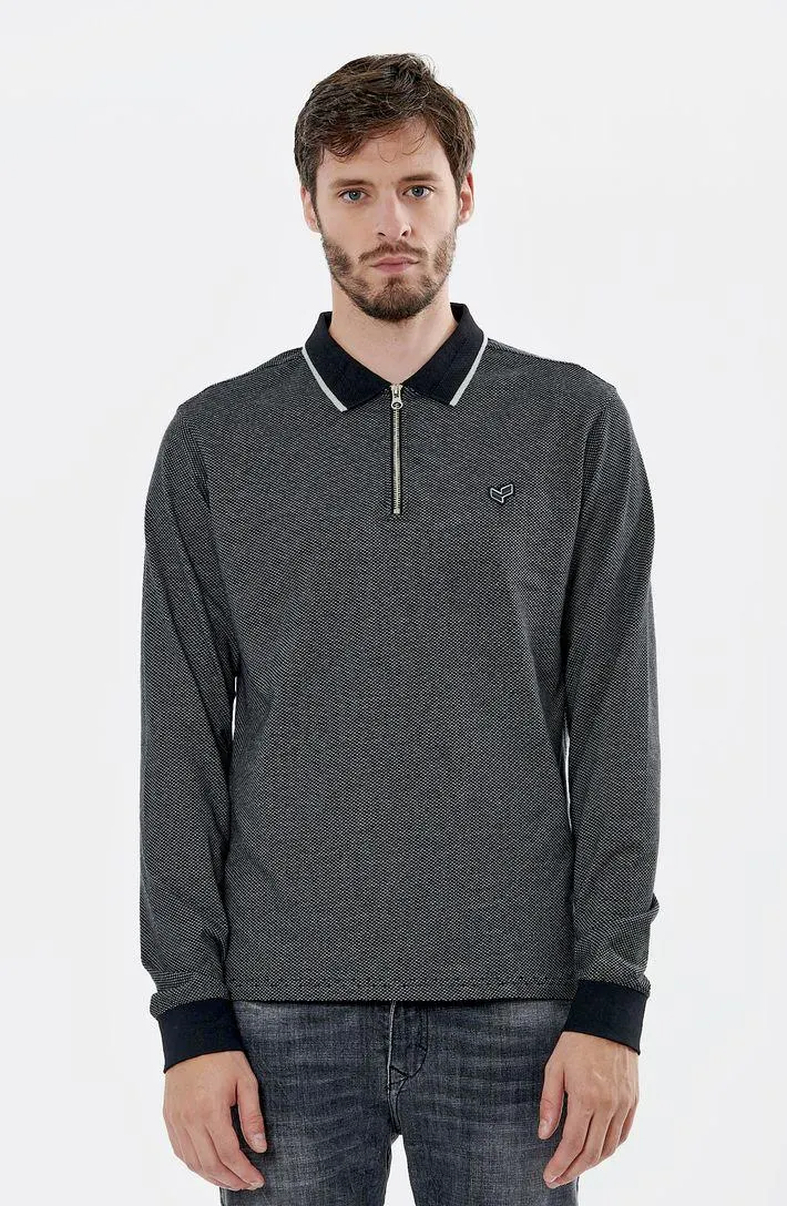 Polo noir homme 100% coton