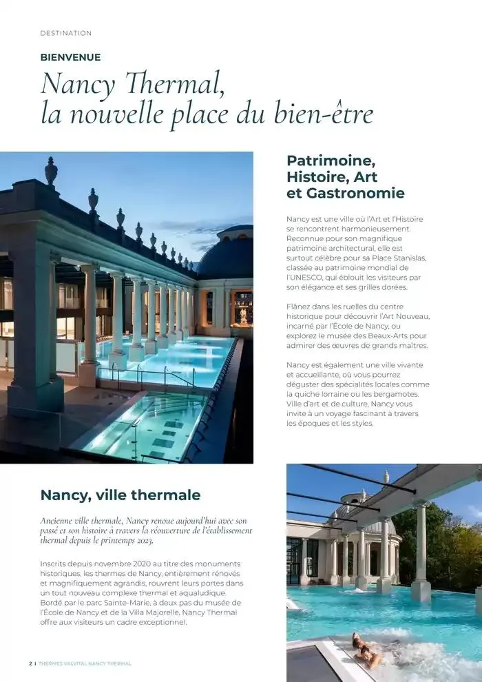 Brochure établissement Nancy Thermal 2025 du 31 mars au 29 novembre 2025 - Catalogue page 2