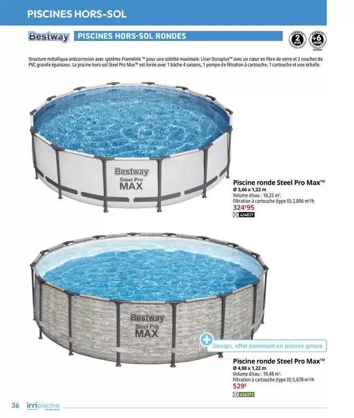 Les plaisir de l'eau Piscine,Spa,Arrosage du 10 mars au 31 décembre 2025 - Catalogue page 36