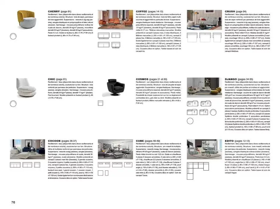 Catalogue Canapés et Fauteuils 2025  du 1 janvier au 31 décembre 2025 - Catalogue page 76