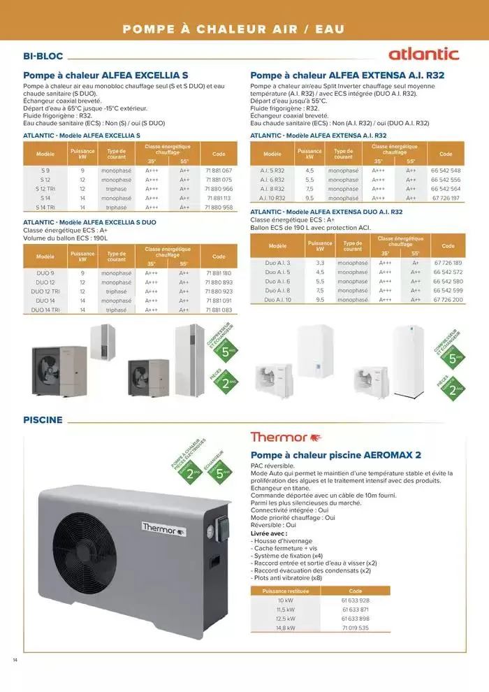 L'UNIVERS CHAUFFAGE, CLIMATISATION & PHOTOVOLTAÏQUE du 1 janvier au 31 décembre 2026 - Catalogue page 14
