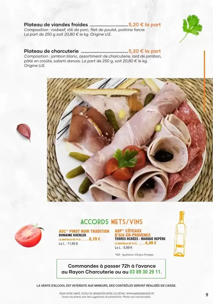 CARTE TRAITEUR 2025 du 31 mars au 31 décembre 2025 - Catalogue page 9