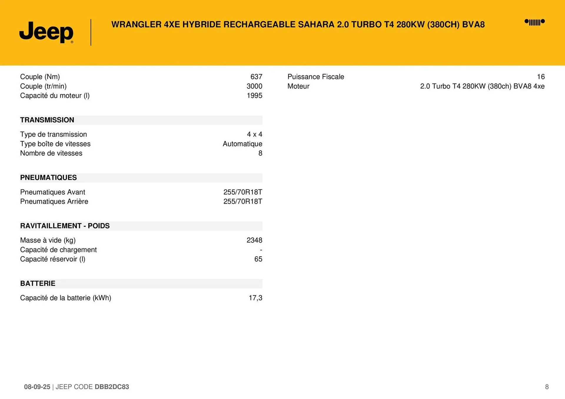 Catalogue Jeep du 10 septembre au 10 septembre 2026 - Catalogue page 8