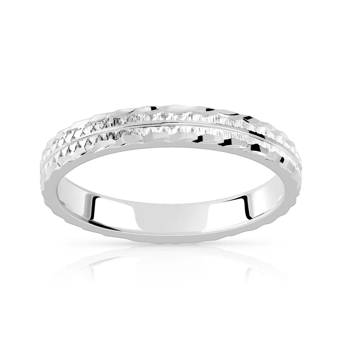 Alliance argent 925 diamanté 3 mm