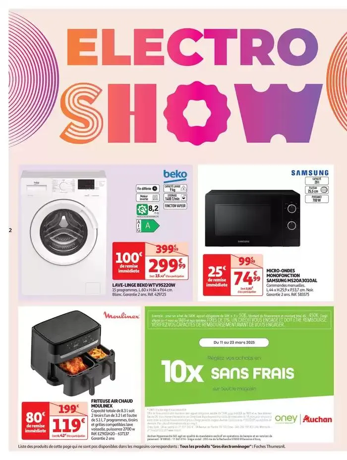 Electro show supermarché : Prix serrés, choix allongé du 11 mars au 23 mars 2025 - Catalogue page 2