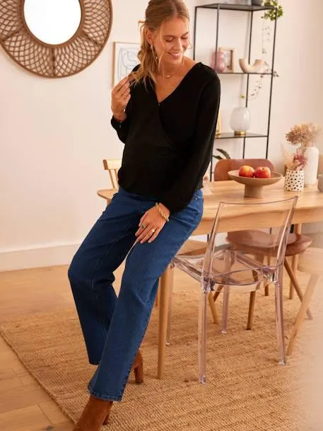 T-shirt réversible pour les fêtes grossesse et allaitement - noir