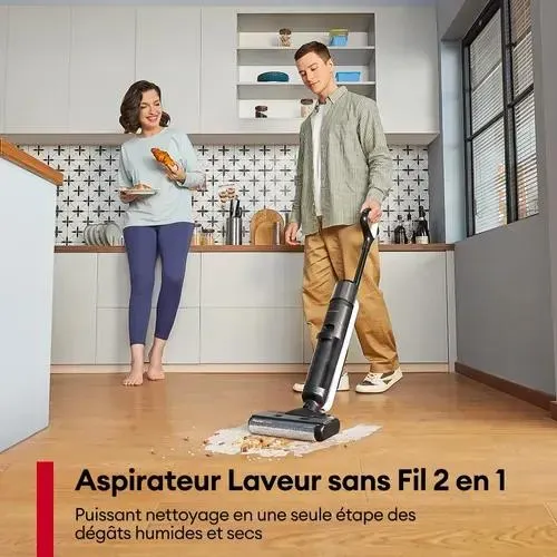 ULTENIC Aspirateur Balai Ac1E- Nettoyeur Sec/humide - Autonomie 50min - 15KPA - Noir