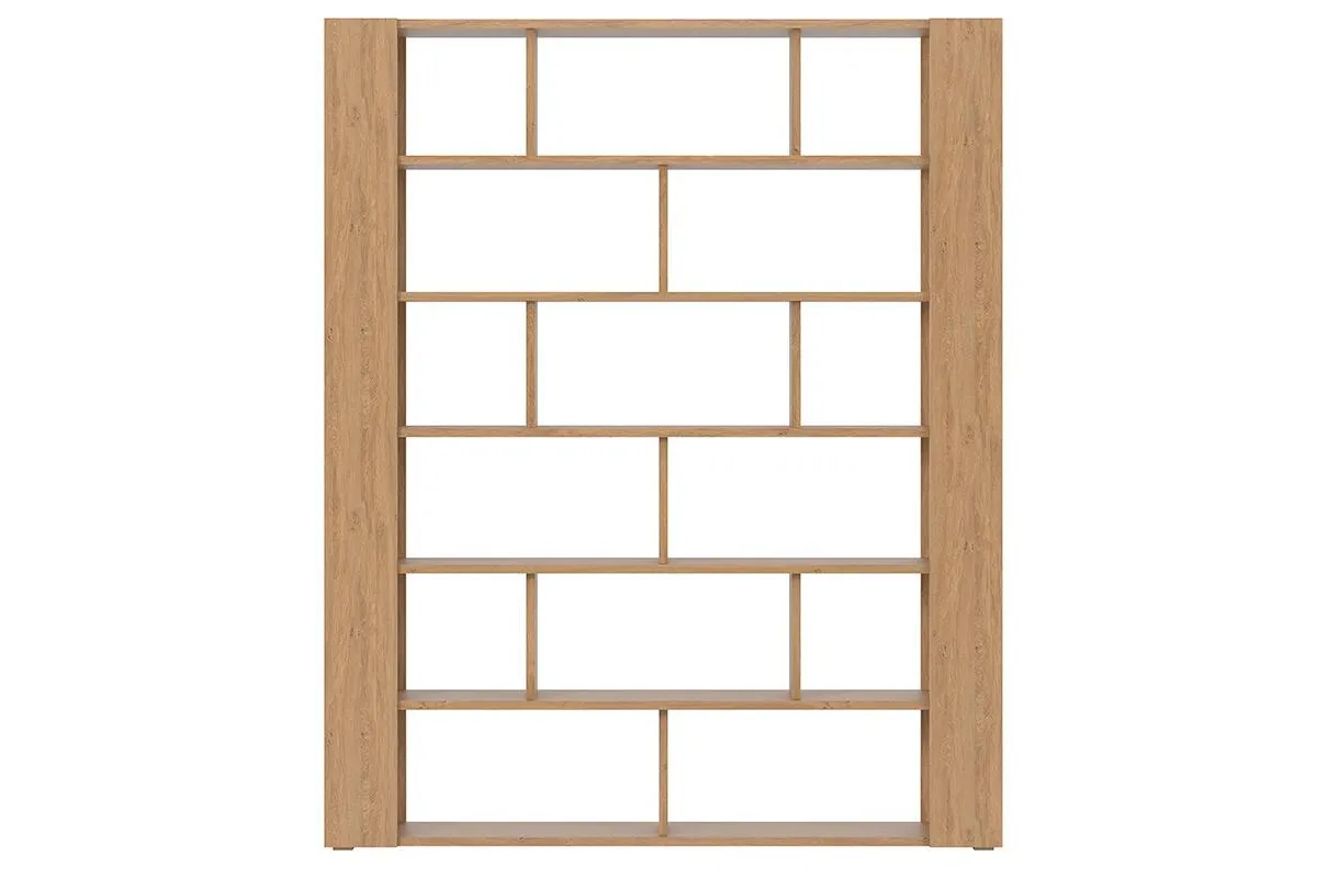 Bibliothèque multi casiers design finition bois clair chêne L168 cm MUSSO